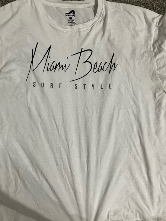 surf style Other - surf style White Men's 'Miami Beach' Graphic Tee with Black Print